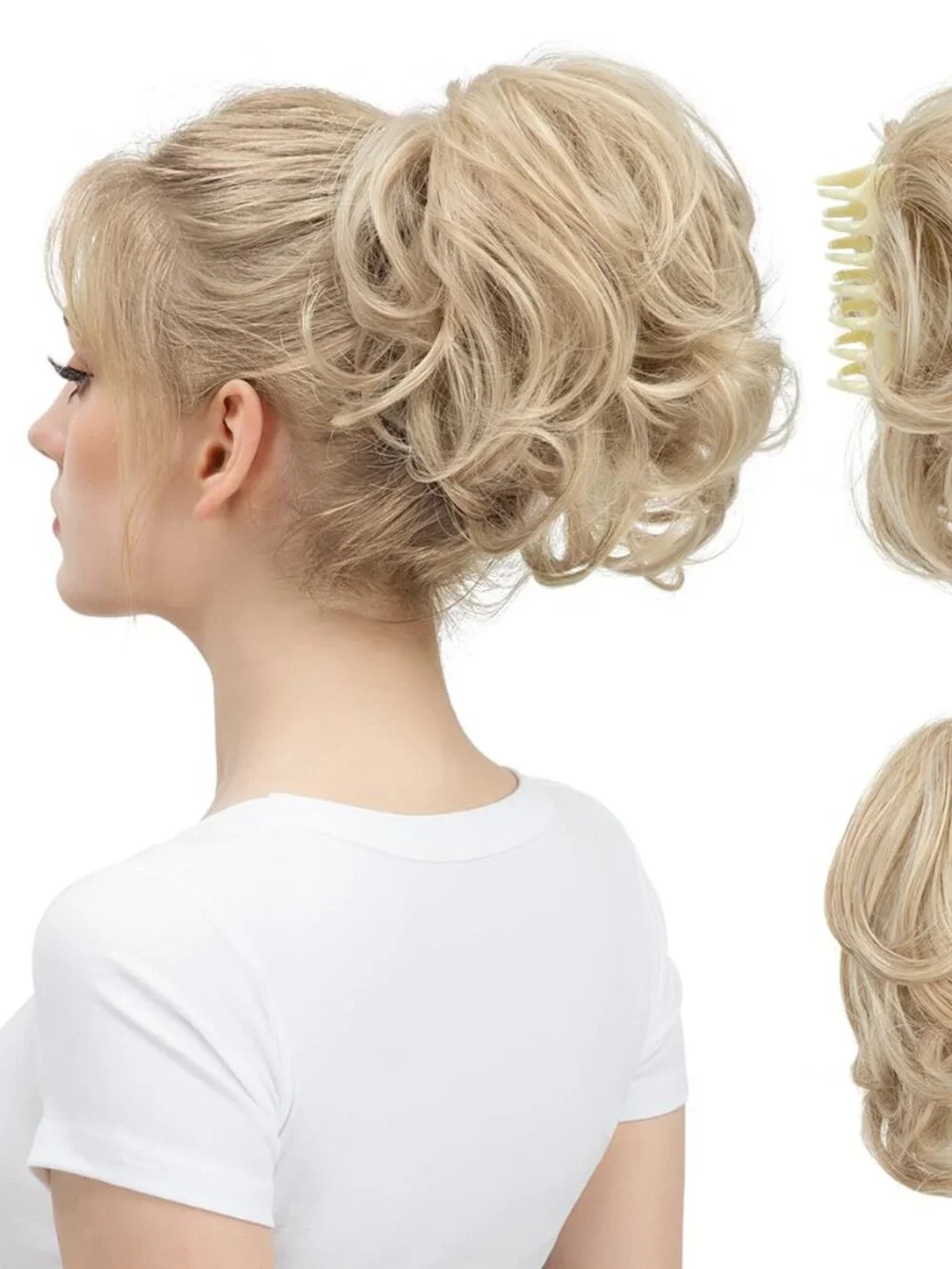 Youngways Claw Clip Short Ponytail Messy Bun Hair Piece Bendable Hair